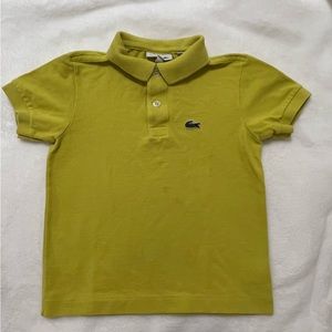 Kids Polo Lacoste. Size 4. Yellow/lime. Pre-loved. May show signs of wear.